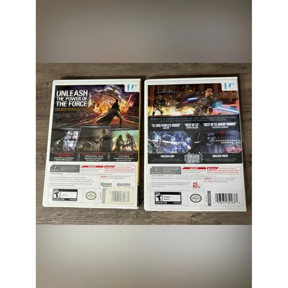 Lot of 2 – Star Wars: The Force Unleashed I & II (Nintendo Wii) – No Manuals